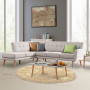 Sarantino Faux Linen Corner Sofa Lounge L-shaped Chaise Light Grey thumbnail 2