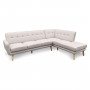 Sarantino Faux Linen Corner Sofa Lounge L-shaped Chaise Light Grey thumbnail 1