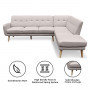 Sarantino Faux Linen Corner Sofa Lounge L-shaped Chaise Light Grey thumbnail 3