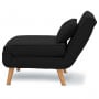 Adjustable Corner Sofa Single Seater Lounge Suede Bed Seat - Black thumbnail 2