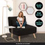 Adjustable Corner Sofa Single Seater Lounge Suede Bed Seat - Black thumbnail 5