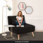 Adjustable Corner Sofa Single Seater Lounge Suede Bed Seat - Black thumbnail 6