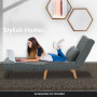 Adjustable Corner Sofa Single Seater Lounge Linen Bed Seat - Dark Grey thumbnail 8