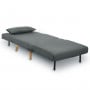 Adjustable Corner Sofa Single Seater Lounge Linen Bed Seat - Dark Grey thumbnail 3