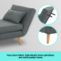 Adjustable Corner Sofa Single Seater Lounge Linen Bed Seat - Dark Grey thumbnail 5