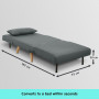 Adjustable Corner Sofa Single Seater Lounge Linen Bed Seat - Dark Grey thumbnail 6