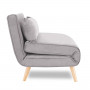 Adjustable Corner Single Seater Lounge Suede Sofa Bed Chair Light Grey thumbnail 8