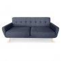 Sarantino 6 Seater Linen Fabric Sofa Couch Futon Lounge Set Dark Grey thumbnail 2