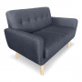Sarantino 6 Seater Linen Fabric Sofa Couch Futon Lounge Set Dark Grey thumbnail 8