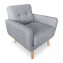 Sarantino 6 Seater Linen Fabric Sofa Couch Futon Lounge Set Light Grey thumbnail 4