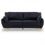 Sarantino 3 Seater Modular Linen Fabric Sofa Bed Couch Futon - Black thumbnail 1