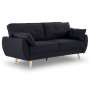 Sarantino 3 Seater Modular Linen Fabric Sofa Bed Couch Futon - Black thumbnail 2