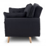 Sarantino 3 Seater Modular Linen Fabric Sofa Bed Couch Futon - Black thumbnail 3