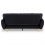 Sarantino 3 Seater Modular Linen Fabric Sofa Bed Couch Futon - Black thumbnail 4