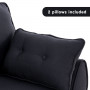 Sarantino 3 Seater Modular Linen Fabric Sofa Bed Couch Futon - Black thumbnail 7