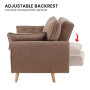 Sarantino 3 Seater Modular Linen Fabric Sofa Bed Couch Futon - Brown thumbnail 11
