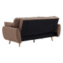 Sarantino 3 Seater Modular Linen Fabric Sofa Bed Couch Futon - Brown thumbnail 7