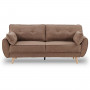 Sarantino 3 Seater Modular Linen Fabric Sofa Bed Couch Futon - Brown thumbnail 1
