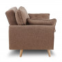 Sarantino 3 Seater Modular Linen Fabric Sofa Bed Couch Futon - Brown thumbnail 4