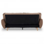 Sarantino 3 Seater Modular Linen Fabric Sofa Bed Couch Futon - Brown thumbnail 5