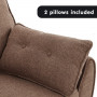 Sarantino 3 Seater Modular Linen Fabric Sofa Bed Couch Futon - Brown thumbnail 8