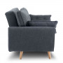 Sarantino 3 Seater Modular Linen Fabric Sofa Bed Couch - Dark Grey thumbnail 5