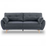 Sarantino 3 Seater Modular Linen Fabric Sofa Bed Couch - Dark Grey thumbnail 12