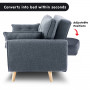 Sarantino 3 Seater Modular Linen Fabric Sofa Bed Couch - Dark Grey thumbnail 2