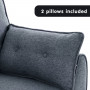 Sarantino 3 Seater Modular Linen Fabric Sofa Bed Couch - Dark Grey thumbnail 10