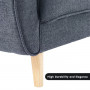 Sarantino 3 Seater Modular Linen Fabric Sofa Bed Couch - Dark Grey thumbnail 9