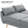 Sarantino 3 Seater Modular Linen Fabric Sofa Bed Couch - Light Grey thumbnail 10