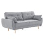 Sarantino 3 Seater Modular Linen Fabric Sofa Bed Couch - Dark Grey thumbnail 1