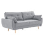 Sarantino 3 Seater Modular Linen Fabric Sofa Bed Couch - Light Grey thumbnail 1