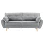 Sarantino 3 Seater Modular Linen Fabric Sofa Bed Couch - Dark Grey thumbnail 3