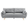 Sarantino 3 Seater Modular Linen Fabric Sofa Bed Couch - Light Grey thumbnail 3