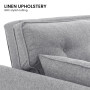 Sarantino 3 Seater Modular Linen Fabric Sofa Bed Couch - Light Grey thumbnail 9