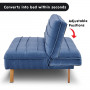 Sarantino 3 Seater Modular Linen Fabric Sofa Bed Couch  - Dark Blue thumbnail 3