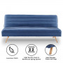 Sarantino 3 Seater Modular Linen Fabric Sofa Bed Couch  - Dark Blue thumbnail 2