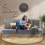 Sarantino 3 Seater Modular Linen Fabric Sofa Bed Couch - Dark Grey thumbnail 12