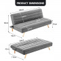 Sarantino 3 Seater Modular Linen Fabric Sofa Bed Couch - Dark Grey thumbnail 8