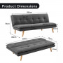 Sarantino 3 Seater Linen Sofa Bed Couch Lounge Futon - Dark Grey thumbnail 9