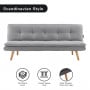 Sarantino 3 Seater Linen Couch Sofa Bed Lounge Futon - Light Grey thumbnail 2