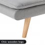 Sarantino 3 Seater Linen Couch Sofa Bed Lounge Futon - Light Grey thumbnail 11