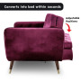 Sarantino Faux Velvet Sofa Bed Couch Furniture  Suite Seat Burgundy thumbnail 10