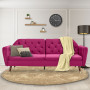 Sarantino Faux Velvet Sofa Bed Couch Furniture  Suite Seat Burgundy thumbnail 11