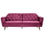 Sarantino Faux Velvet Sofa Bed Couch Furniture  Suite Seat Burgundy thumbnail 1