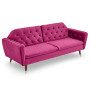 Sarantino Faux Velvet Sofa Bed Couch Furniture  Suite Seat Burgundy thumbnail 3