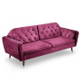 Sarantino Faux Velvet Sofa Bed Couch Furniture  Suite Seat Burgundy thumbnail 2