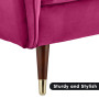 Sarantino Faux Velvet Sofa Bed Couch Furniture  Suite Seat Burgundy thumbnail 6