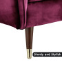 Sarantino Faux Velvet Sofa Bed Couch Furniture  Suite Seat Burgundy thumbnail 6
